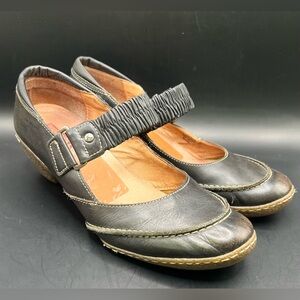 Pikolinos-‎ Women's Black Leather Mary Jane Shoes, Size: 40
